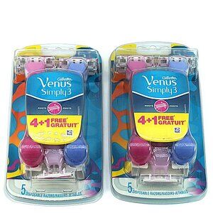 2 Pack Gillette Venus Simply3 Disposable Razors 5 Count NEW